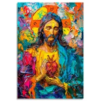 Cuadro El Corazón Luminoso María Luisa 3 cuadro sagrado corazón de jesus